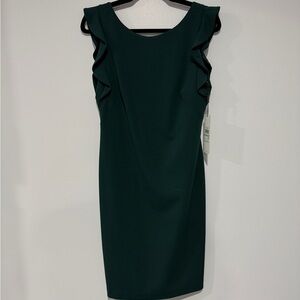 Calvin Klein Dark Green Ruffle Mini Dress